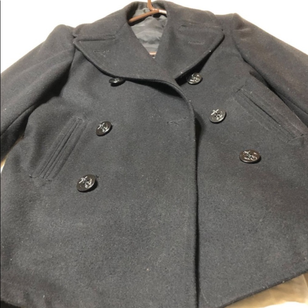 100% wool blue pea coat 34R